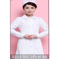 徽珩 医护士工作服社区卫生服务中心护理服装全棉长款工作服 白色 娃娃领春秋款 长袖 L fz-50