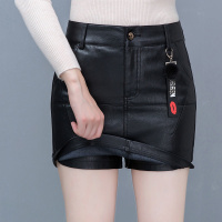 汐诗雅皮裙裤裙2020秋冬新款高腰修身显瘦包臀半身裙PU皮短裤女靴裤[3月28日发完]