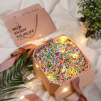 礼品盒 泡沫流星球盒ins风少女心礼盒生日圣诞节包装盒空盒精美韩版伴手礼盒子生日节送女友