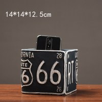 乔迁礼品美式复古个性创意装饰烟灰缸咖啡厅酒吧客厅桌面摆设多肉花盆摆件 大号蓝色