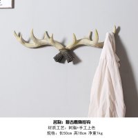 乔迁礼品美式复古个性鹿角衣帽挂钩玄关服装店试衣间衣帽钩墙面装饰钥匙钩