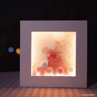 盒抖音粉色球球礼品盒送女友送老婆包装盒带灯