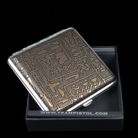 送男生生日 烟盒创意加长男士时尚复古方形铝合金定制皮质20支装