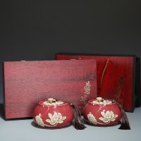 [茶叶罐礼盒 空盒包装]茶叶包装礼盒空新款龙井碧螺春通用绿茶红茶叶罐陶瓷密封双罐定制