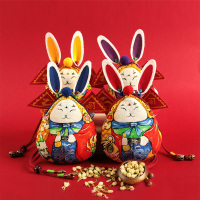 兔儿爷香囊手工刺绣中国风老北京原创车挂 兔爷摆件