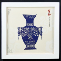 生日 中国特色手工艺实木相框剪纸摆件外事出国送老外礼品剪纸成品