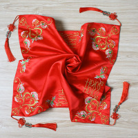 红盖头 新娘结婚头饰中式秀禾服配饰喜帕 婚庆用品 新娘红盖头-四喜呈祥