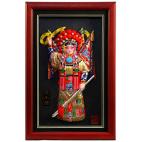 泥人张 京剧脸谱泥塑中国特色传统工艺品摆件出国商务礼品 泥人张彩塑