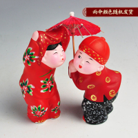 泥人张 手工彩塑新婚礼品情侣婚房摆饰 泥人张工艺品