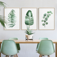 乔迁礼品绿植叶子北欧风ins客厅装饰画餐厅饭厅小清新服装店现代床头墙画