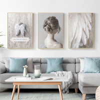乔迁礼品现代北欧客厅背景装饰画卧室床头挂画美女人物壁画院服装店画