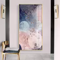 乔迁礼品北欧玄关装饰画现代简约竖版小清新挂画客厅ins大尺寸温馨月亮壁