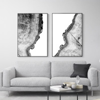 乔迁礼品现代 抽象装饰画年轮黑白客厅书房挂画沙发背景墙画禅意创意壁画