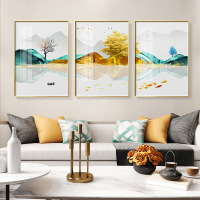 乔迁礼品客厅装饰画沙发背景墙轻奢挂画鹿壁画现代简约大气抽象山水画