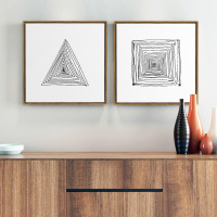 乔迁礼品新中式禅意玄关装饰画卧室床头挂画壁画线条走廊样板房墙面