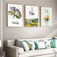 乔迁礼品客厅装饰画沙发背景墙挂画现代简约壁画卧室北欧风格三联画小清新