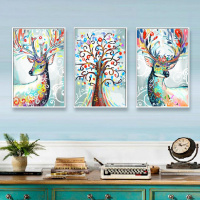 乔迁礼品客厅装饰画沙发背景墙挂画北欧三联画现代简约餐厅卧室墙壁画