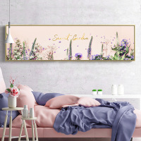 乔迁礼品北欧卧室装饰画横版床头墙画温馨紫色薰衣植物花卉挂画