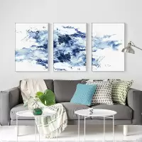 乔迁礼品北欧客厅装饰画现代简约抽象画壁挂画 三联办公室餐厅墙画帆布画