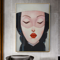 乔迁礼品现代客厅装饰画卧室玄关挂画服装店美女人物抽象创意个性艺术壁画