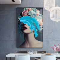 乔迁礼品轻奢人物装饰画北欧玄关壁画抽象美女人像现代简约客厅墙挂画ins