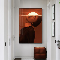 乔迁礼品简约现代美女装饰画红色摩登性感人物高档玄关酒店酒吧咖啡厅壁画