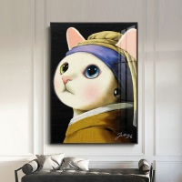 乔迁礼品玄关装饰画沙发背景墙画现代简约小众艺术挂画北欧餐厅创意猫壁画