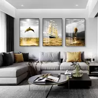 乔迁礼品轻奢客厅装饰画现代简约沙发背景墙北欧壁画餐厅墙面大气三联挂画
