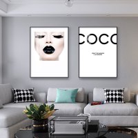 乔迁礼品北欧抽象玄关装饰画美女人物黑白落地壁画现代客厅挂画沙发背景墙