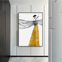 乔迁礼品玄关装饰画北欧风格简约美女人物墙壁画酒店走廊过道简约竖版挂画