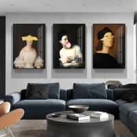 乔迁礼品现代简约玄关装饰画个性人物美女过道走廊挂画北欧客厅背景墙壁画