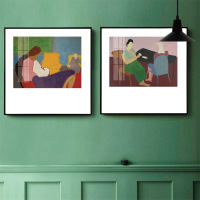 乔迁礼品北欧组合挂画代简约创意文艺复兴客厅装饰画抽象餐厅墙面壁画