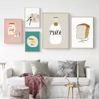 乔迁礼品北欧餐厅装饰画创意背景墙面壁画现代简约饭厅挂画双联美食