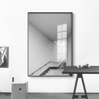 乔迁礼品轻奢玄关背景墙抽象壁画现代简约空间延伸装饰画大气黑白建筑挂画