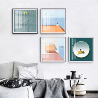 乔迁礼品餐厅客厅书房挂画电表箱装饰画竖款现代简约几何抽象艺术背景壁画