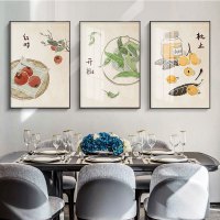乔迁礼品新中式餐厅装饰画饭厅禅意书房挂画客厅沙发背景墙壁画农家乐墙画