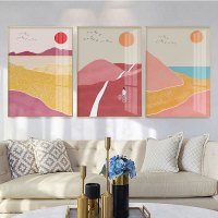 乔迁礼品现代简约客厅装饰画北欧挂画沙发背景墙壁画抽象几何卧室创意三联