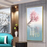 乔迁礼品北欧 玄关装饰画现代简约海景客厅壁画过道走廊入户竖版大气挂画