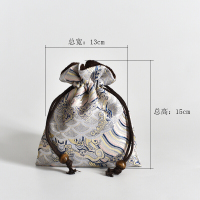 文玩袋首饰袋手工刺绣锦囊双层棉麻收纳袋高档文玩布袋束口抽绳珠宝首饰小袋子