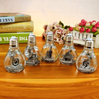 创意个性带灯微景观复古乐器摆件入油沙漏油漏客厅家居书柜品装饰 款式随机发货 灯泡微景观乐器摆件