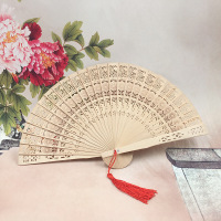 窗花式镂工艺扇 女式香木扇 中国风小礼品扇子送人礼品