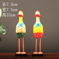 北欧风格鸭子木质动物套三鸭造型工艺品 家居装饰摆件创意送闺蜜结婚