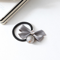 欧美范蕾丝珍珠人造水钻蝴蝶结 发圈皮筋饰品扎头发高弹性发饰发绳简约大方小女孩实用礼品