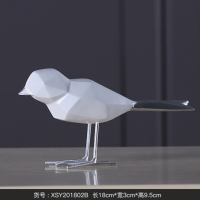 摆件简约尾部金色银色几何折纸麻雀小鸟树脂摆件