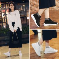休闲高帮鞋女潮鞋邦2019新款女士chic运动鞋ins网红弹力袜子鞋女