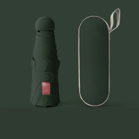 胶囊太阳伞女防晒防紫外线遮阳晴雨伞两用迷你五折叠超轻小巧便携 森林绿(加大五折8骨pro)+胶囊壳