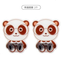 创意电源挂放插头的挂钩厨房粘胶壁挂收纳免打孔强力插座无痕粘钩 熊猫[2个装]