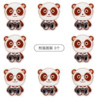 创意电源挂放插头的挂钩厨房粘胶壁挂收纳免打孔强力插座无痕粘钩 熊猫[8个装]