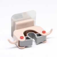 拖把挂钩强力粘胶免打孔卫生间壁挂家用墙壁置物架浴室粘钩贴墙上 无痕北欧粉(1个装)