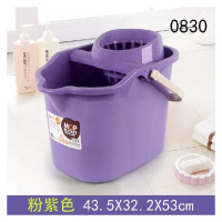 粉紫色0830地拖桶 拖把白铁拖把桶水单水桶家居套装甩干拖把桶头压清洁车洗珠江扫地[3月19日发完]